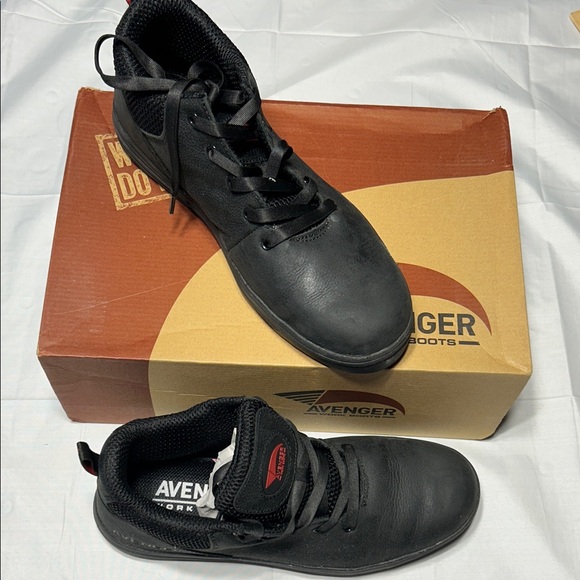 Avenger Men\'s Black Leather Work‎ shoes Reinforced toe box size 11M main image 6